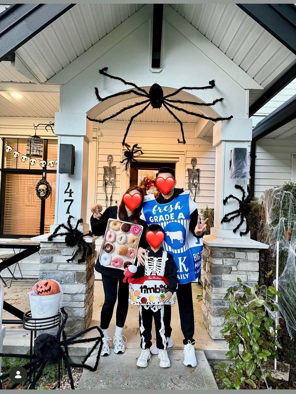 Family Halloween Costume (Milk Carton,Timbit, Box of Donuts)